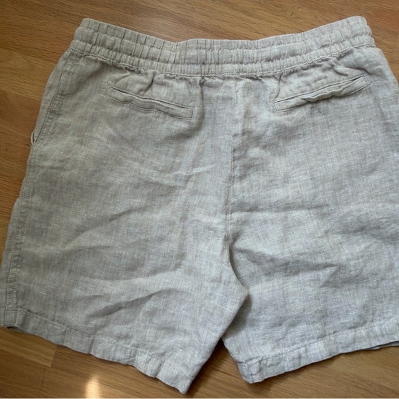 Garnet Hill Linen Shorts Drawstring Waist  7 Inch Medium Coastal Beach Summer - Picture 7 of 7